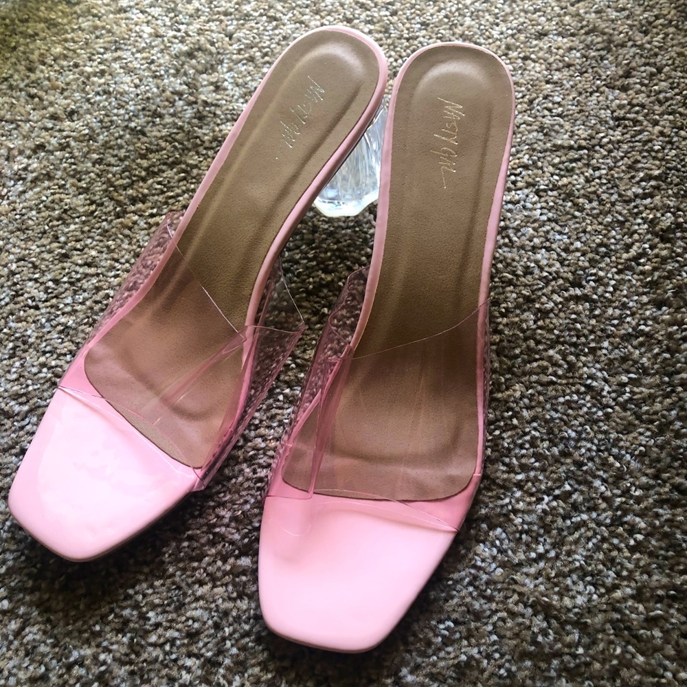 Nasty gal clear color block mules